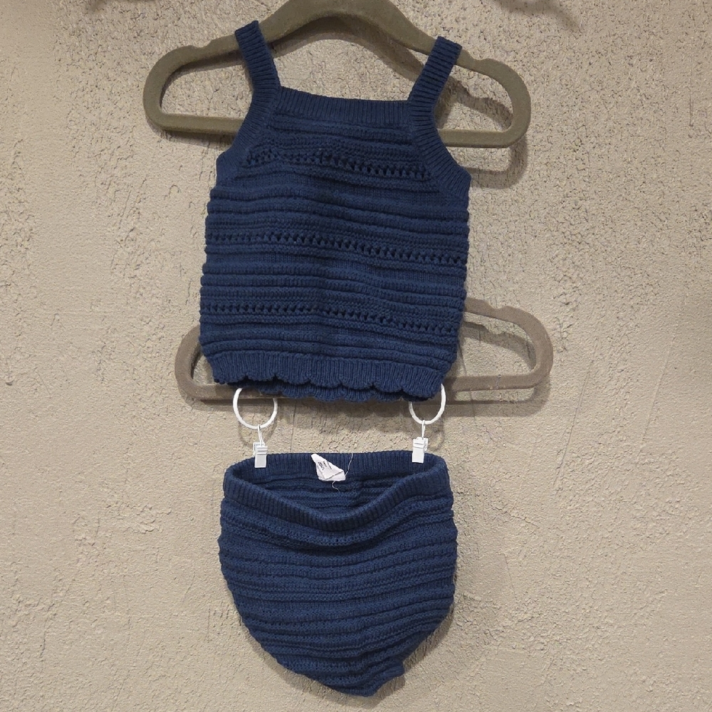Baby GAP Navy Kids Crochet Matching Set
